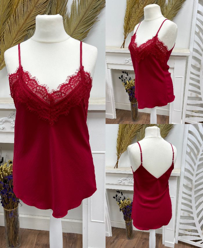 Top Dentelle Bordeaux